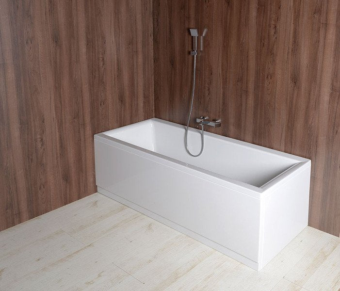 Stranski panel za kad POLYSAN PLAIN, 75 × 59 cm, bel – izdelek 72687 – primer postavitve v prostoru 5. Drugi prikazani izdelki niso vključeni v nakup.
