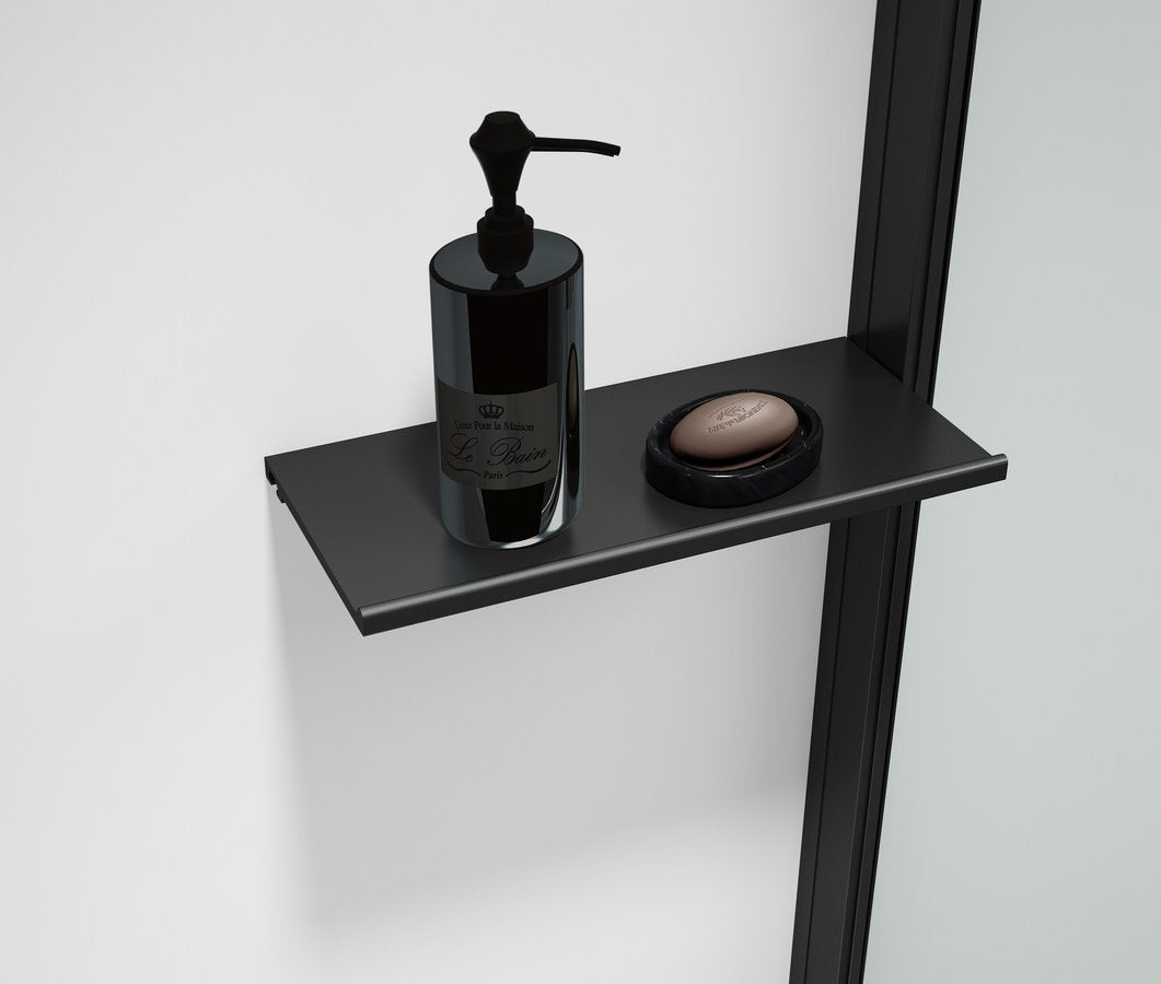 Polička za profil tuš stene POLYSAN ESCA SHELF, 230 × 120 mm, mat črna – izdelek ES8425