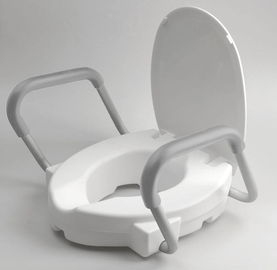 RIDDER HANDICAP povišan WC-sedež z oporami, 10 cm, bel — 3