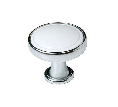 Kovinski ročaj za pohištvo SAPHO, Ø 30 mm, kromiran/bel – izdelek 12310