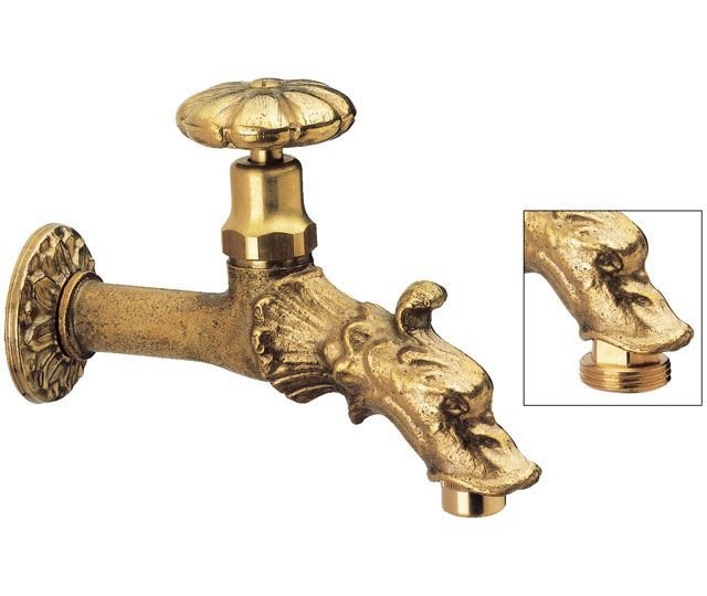 Vrtni ventil SAPHO v retro slogu z rozeto, 1/2" × 3/4", bronast – izdelek CH123