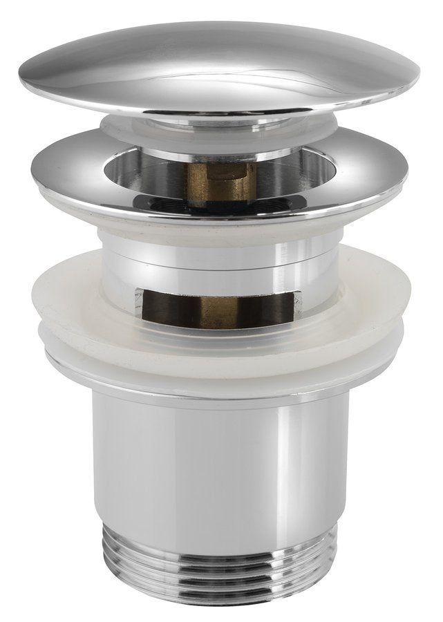 Odtočni ventil za umivalnik SAPHO klik-klak 5/4", velik čep, za umivalnike debeline 30–45 mm, kromiran – izdelek CV1007