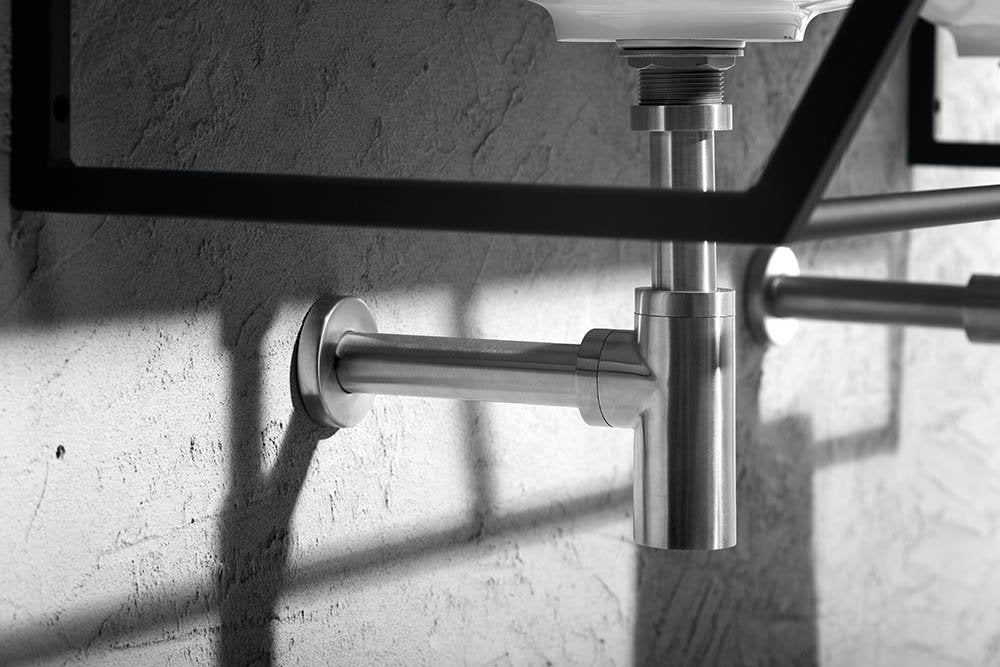 SAPHO MINIMAL sifon za umivalnik 5/4", Ø32 mm, mat jeklo — 2