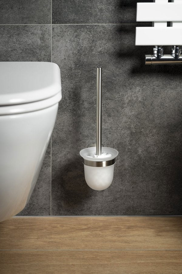 SAPHO X-STEEL stenska WC ščetka, matirano steklo/jeklo — 2