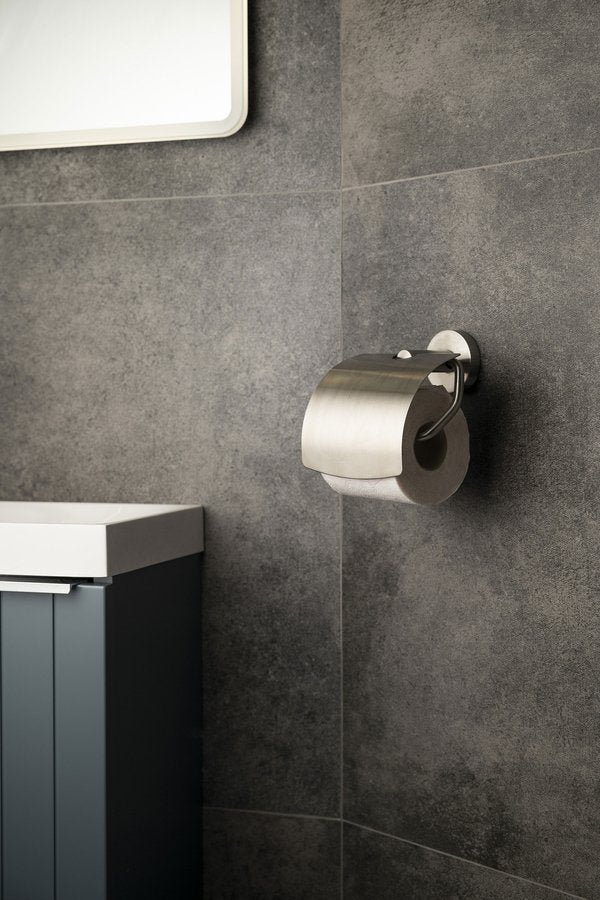 SAPHO X-STEEL držalo za toaletni papir s pokrovom, mat jeklo — 2